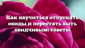 Как научиться отпускать обиды и перестать быть обидчивым: советы