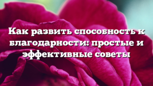 Как развить способность к благодарности: простые и эффективные советы