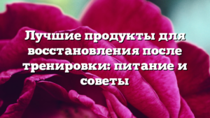 Лучшие продукты для восстановления после тренировки: питание и советы