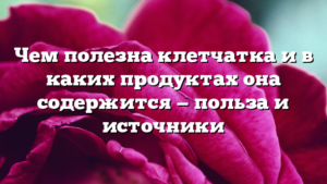 Чем полезна клетчатка и в каких продуктах она содержится — польза и источники