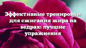 Эффективные тренировки для сжигания жира на бедрах: лучшие упражнения